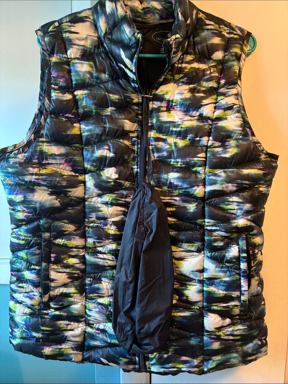 Tangerine Black Multi Quilted Sleeveless Puffer Vest - Picture 3 of 4